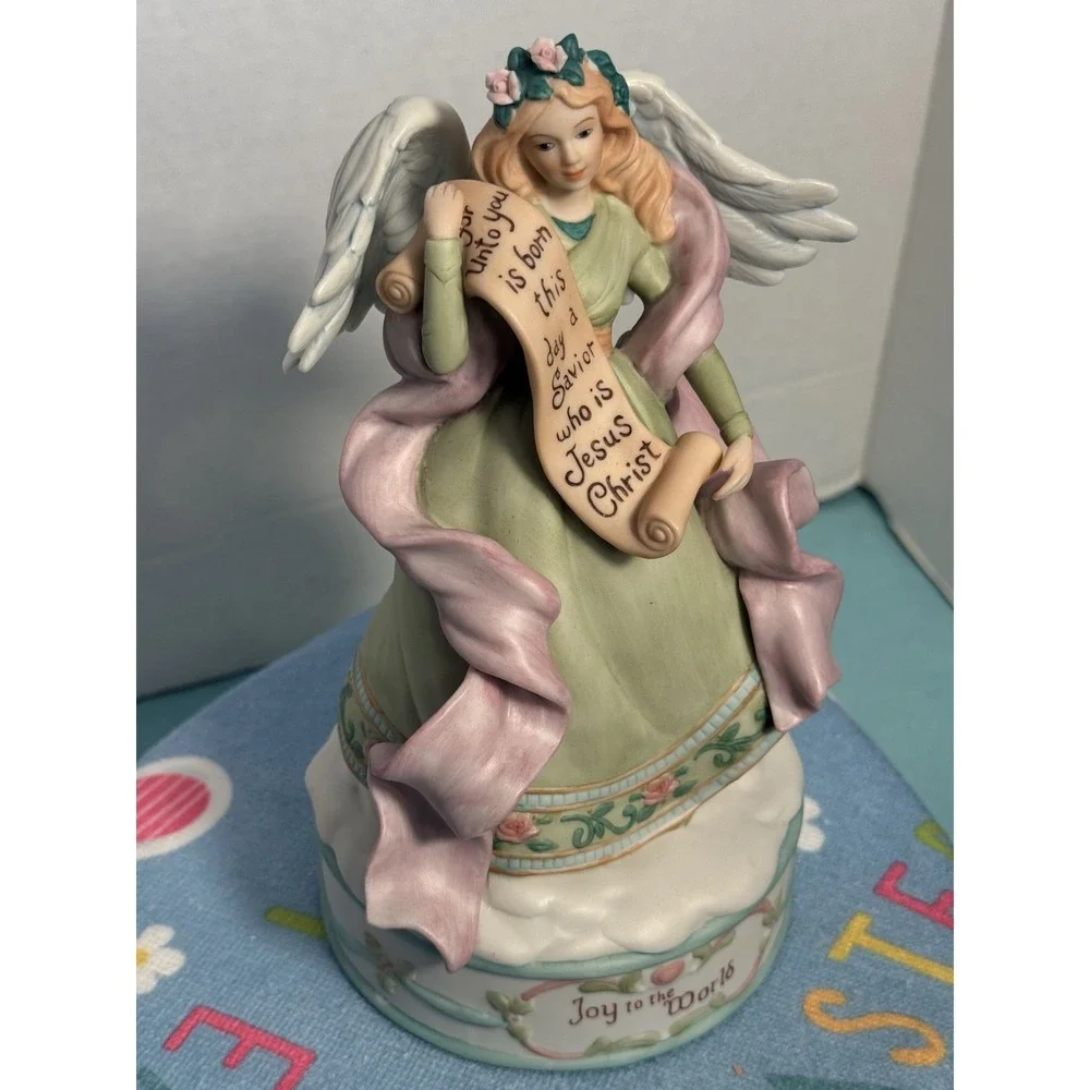 Vintage Joy‎ To The World Musical Angel Figurine 1992 Porcelain Hamilton Gifts